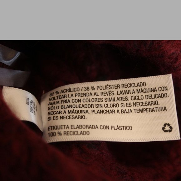 A New Day XS Burgundy  Turtleneck Cable Stitch Sweater - Picture 13 of 16